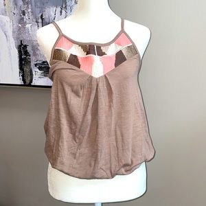 Maurices Taupe Tribal Small Summer Tank